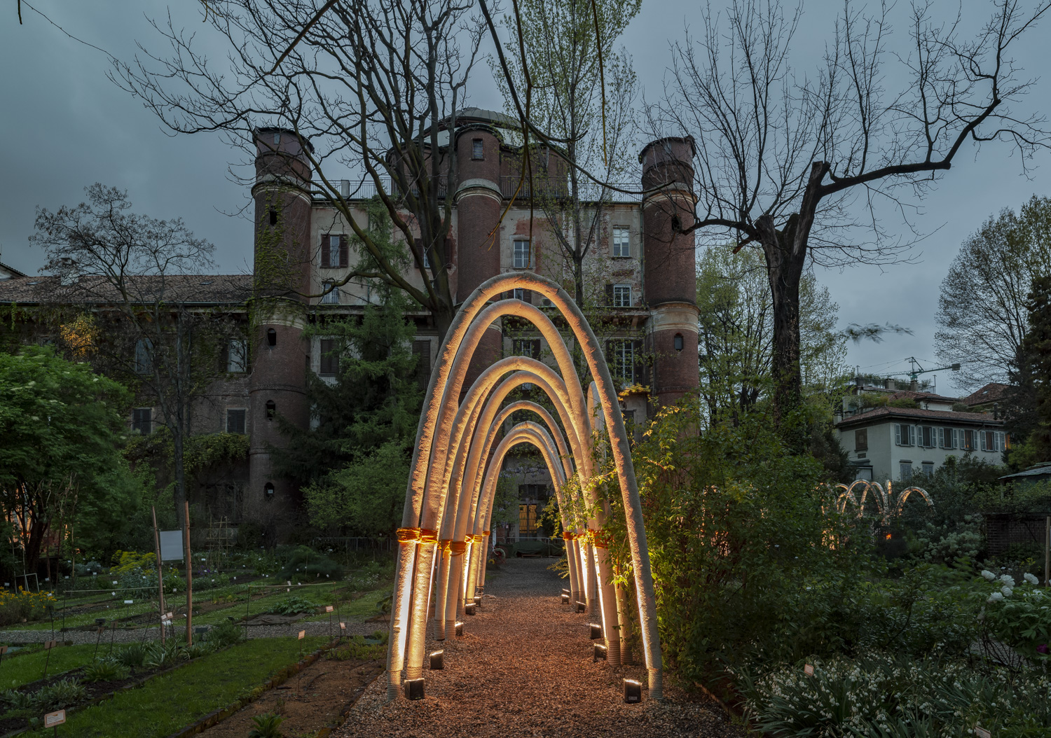 The pavilion at Orto Botanico Brera.